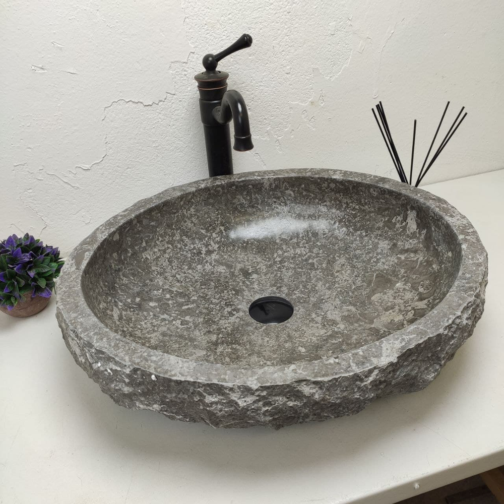 Раковина из мрамора Erozy Grey EM-81191 (55*48*15)