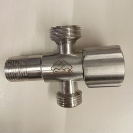 Кран трехпроходной для подключения стир./посуд.машин 1/2"х1/2"х3/4"