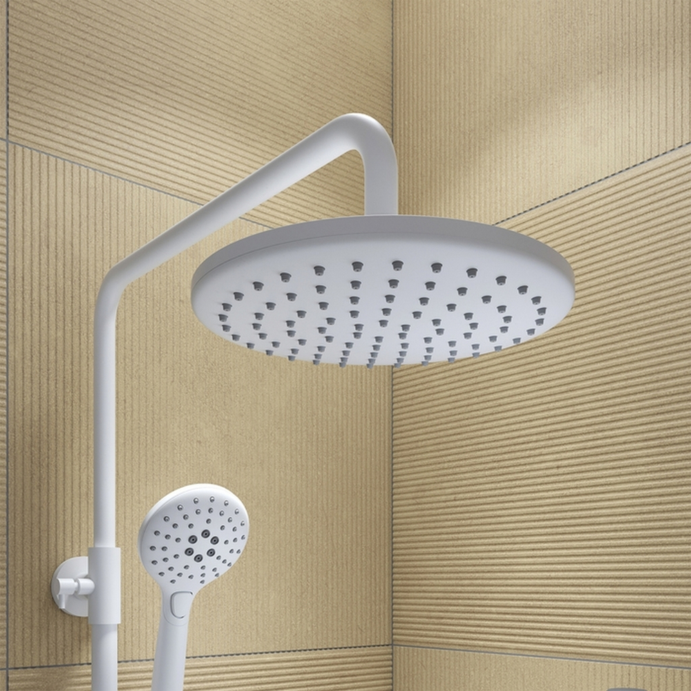 Душевая система 35к IDDIS RAYWT3Fi06 "Ray" лейка "Тропический душ", БЕЛЫЙ матовый