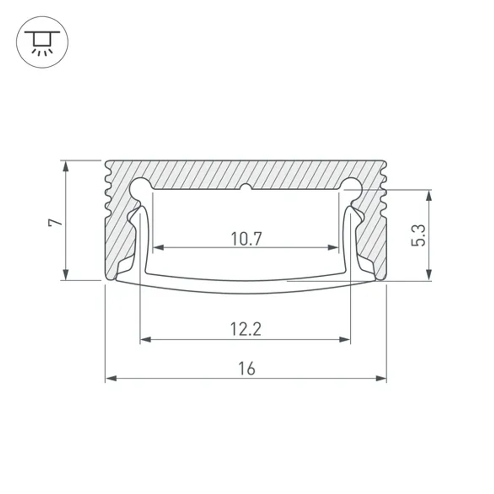 Профиль SL-SLIM-H7-2000 BLACK (Arlight, Алюминий) 037110