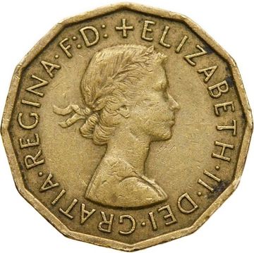 3 пенса 1954-1970 Великобритания