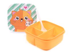 Yemək qabı Ланч-бокс с ложкой «Кот» 400 мл sarı