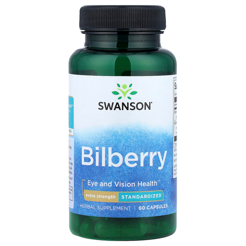 Swanson, черника, стандартизированная, 60 капсул