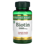 Nature's Bounty, Биотин, 5000 мкг, 72 капсулы с быстрым высвобождением