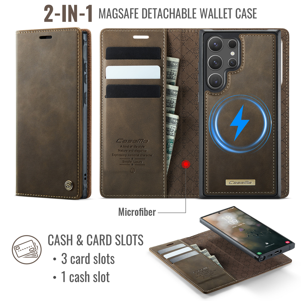 Чехол-кошелек CaseMe 2 in 1 MagSafe Samsung Galaxy S25 Ultra