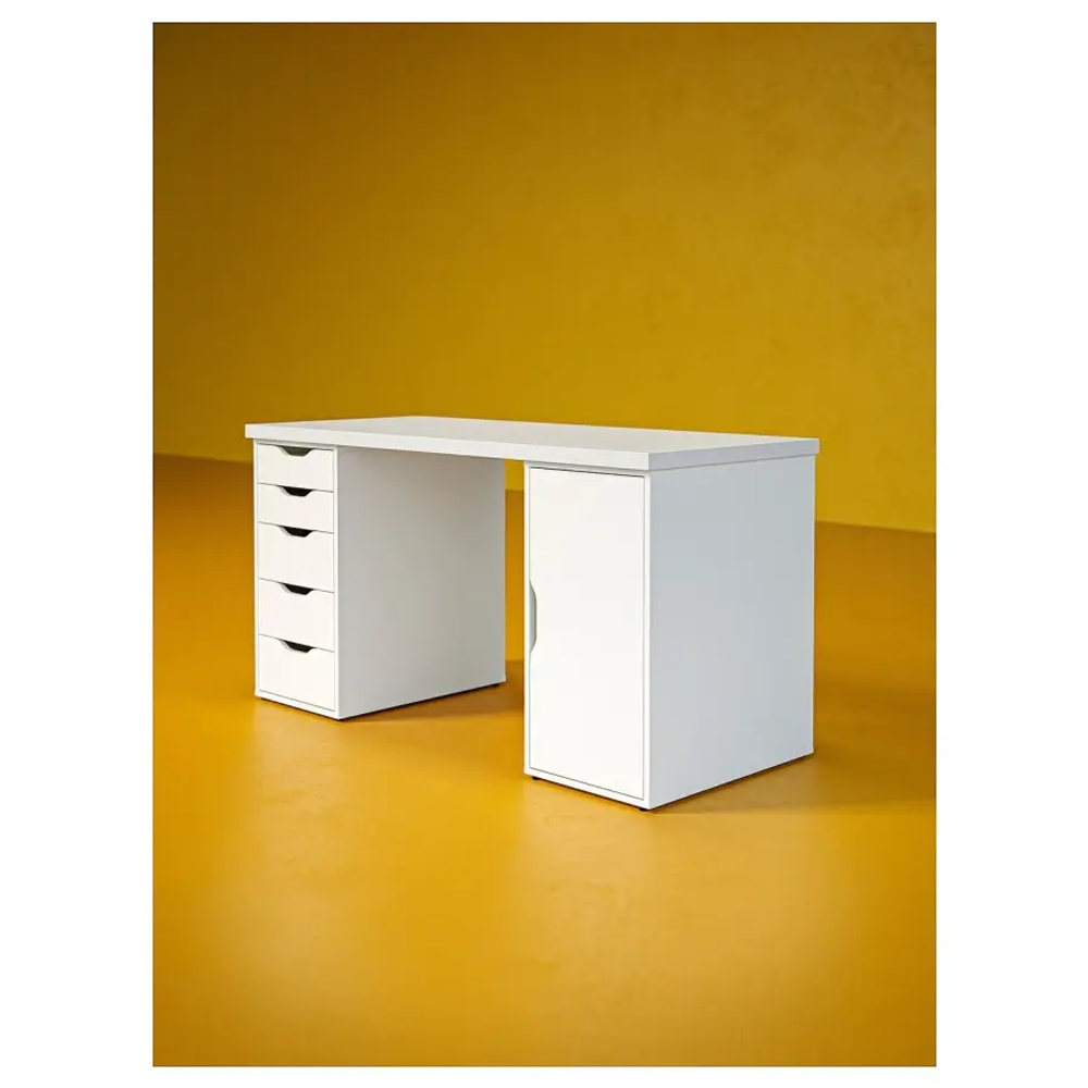 Письменный стол с ящиками - IKEA LAGKAPTEN / ALEX  ЛАКГАПТЕН / АЛЕКС ИКЕА, 140x60 см, белый