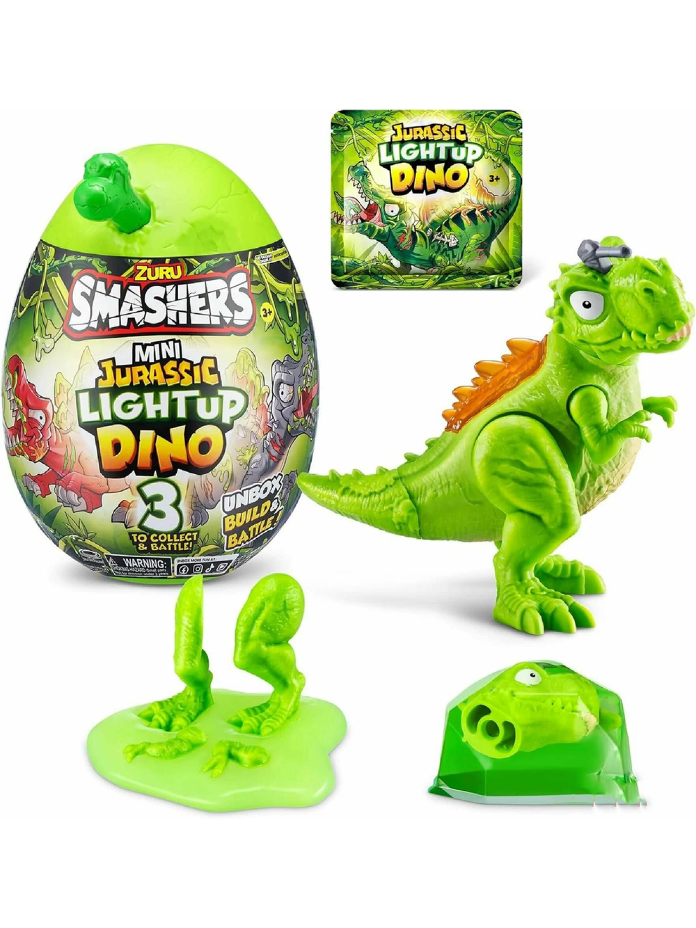 ZURU Smashers 74107 Mini Jurassic Light-Up Dino — мини-динозавр со светом, яйцо-сюрприз