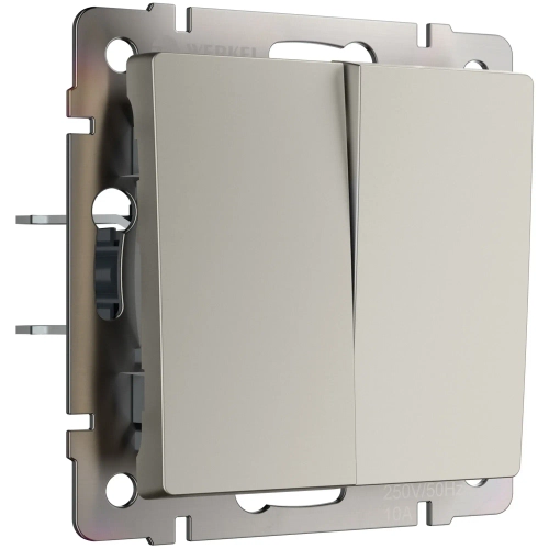 Перекрестный выключатель двухклавишный (дымчатый матовый) W1223004