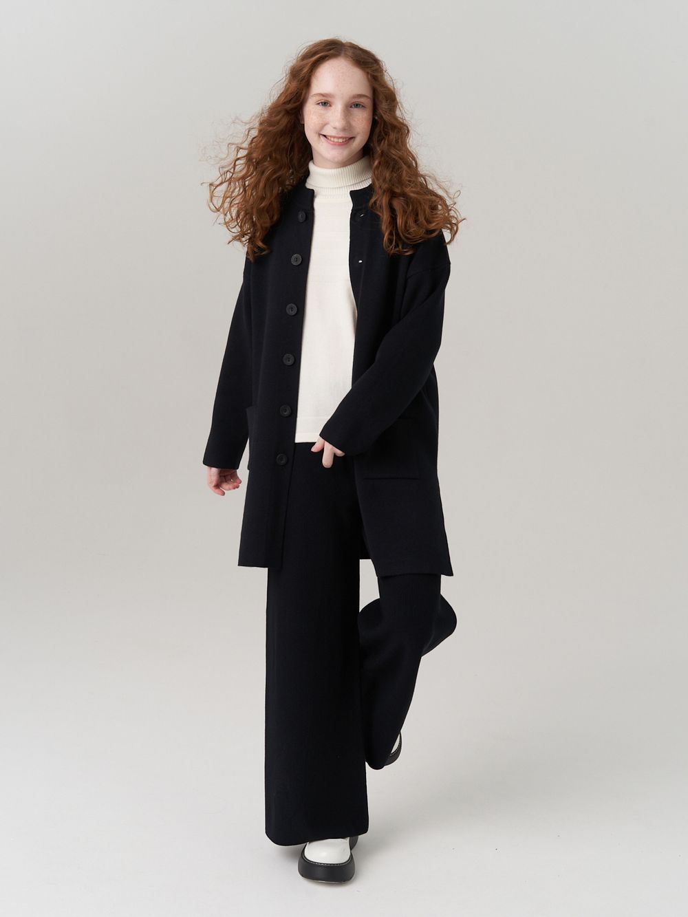 Кардиган для девочки в школу AT990 черный