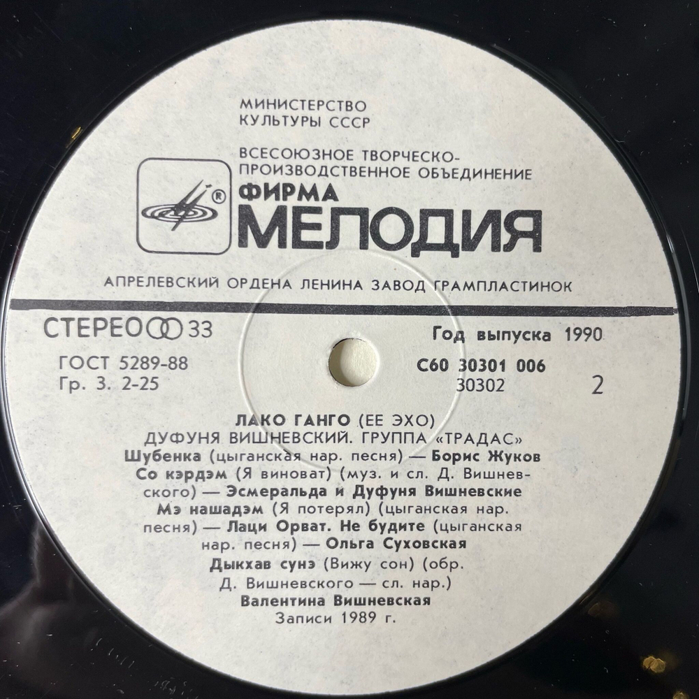 Винтажная виниловая пластинка LP Дуфуня Вишневский Лако Ганго (Ее Эхо) (СССР 1990)