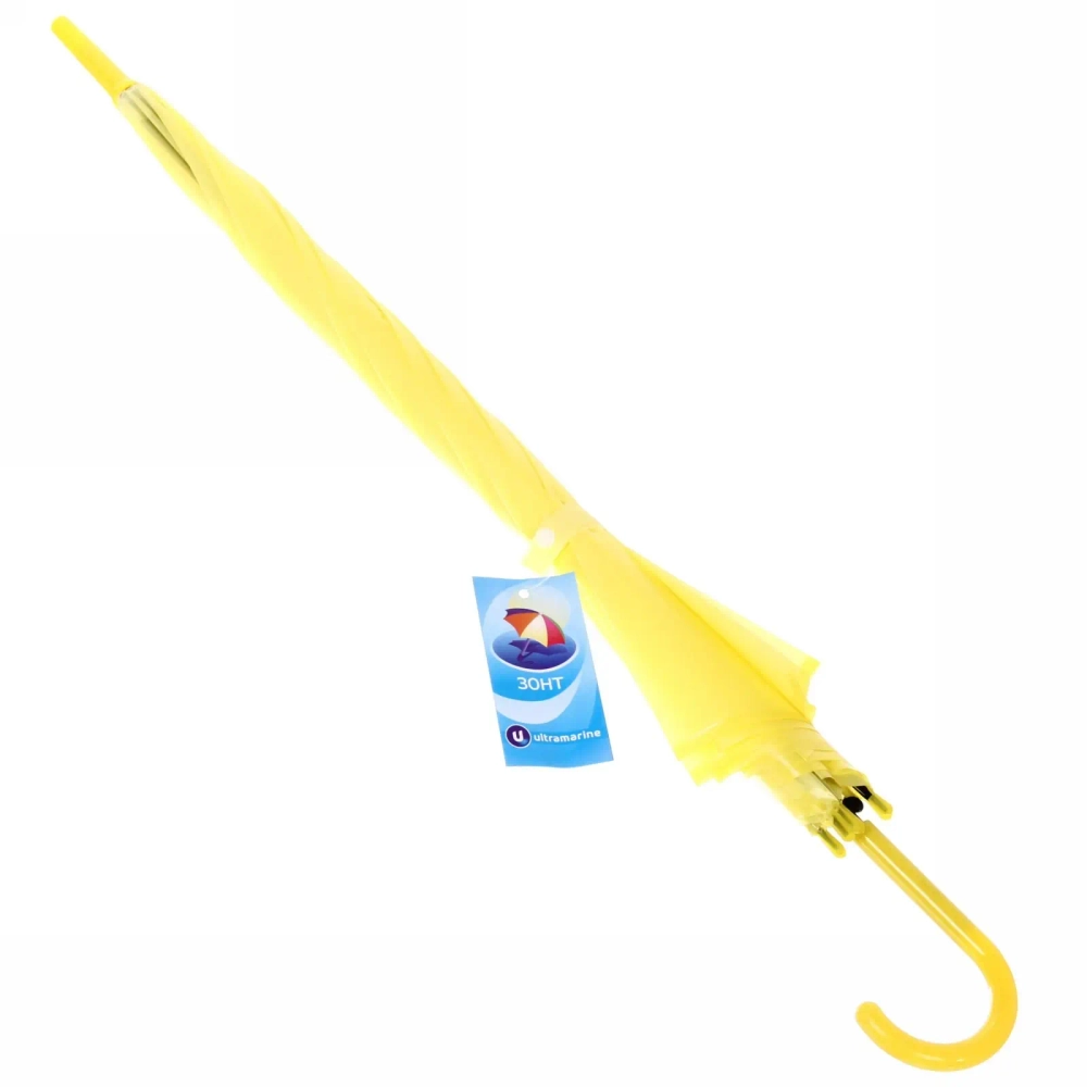 Зонт-трость женский «Классический» цвет желтый, 8 спиц, d-92см, длина в слож. виде 71см