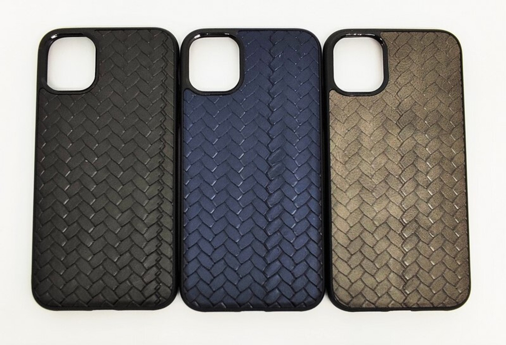 Чехол под кожу "Плетение" на IPhone 11 (серый)