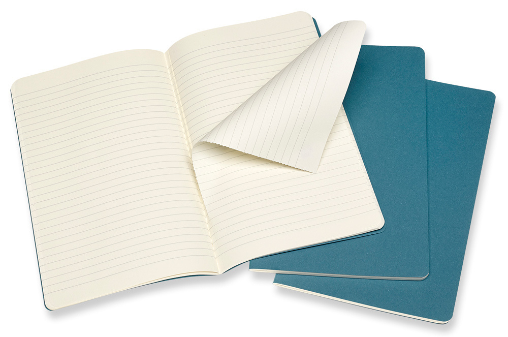 Блокнот Moleskine Cahier Journal CH016B44 Large 130х210мм обложка картон 80стр. линейка голубой (3шт)