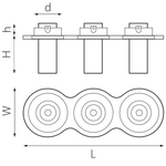 i636262 Светильник INTERO TUBO LED 10W*3 500LM*3 60G БЕЛЫЙ 3000K (217636+217262+217262+217262)