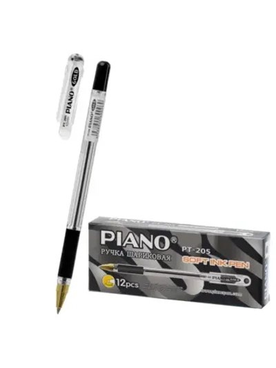Ручка шариковая 12 шт Piаno Gold PT-205 черная