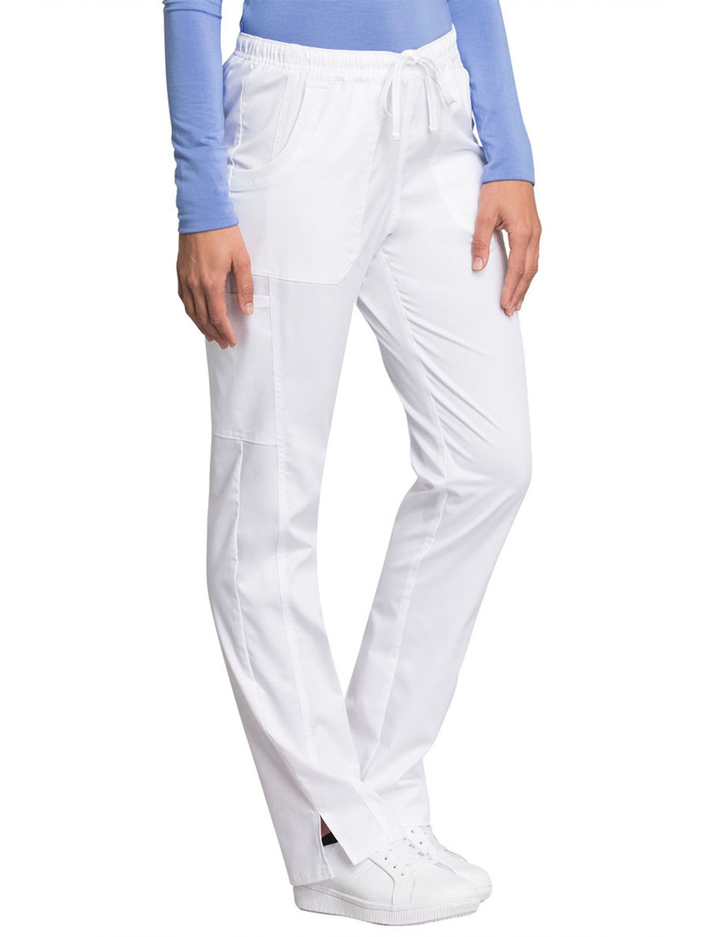 Брюки медицинские женские Cherokee WW235AB на резинке со шнурком, белый, 42