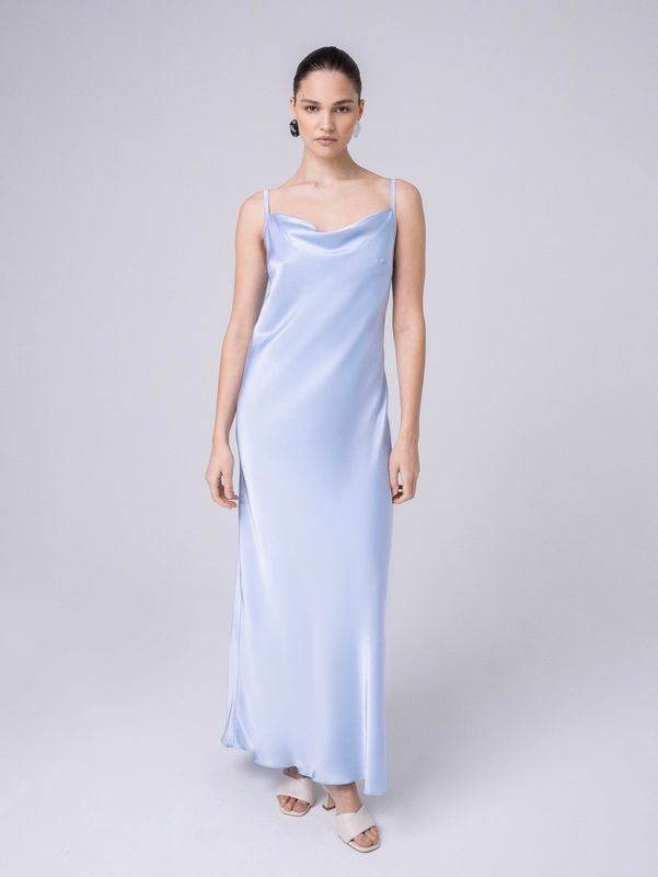 Платье-комбинация, качели, голубой