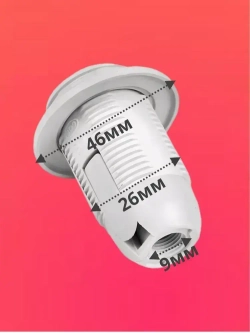 Патрон для лампы E14 пластиковый подвесной с кольцом