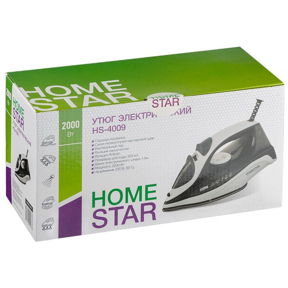 Утюг HOMESTAR HS-4009 бело-черный (105376)