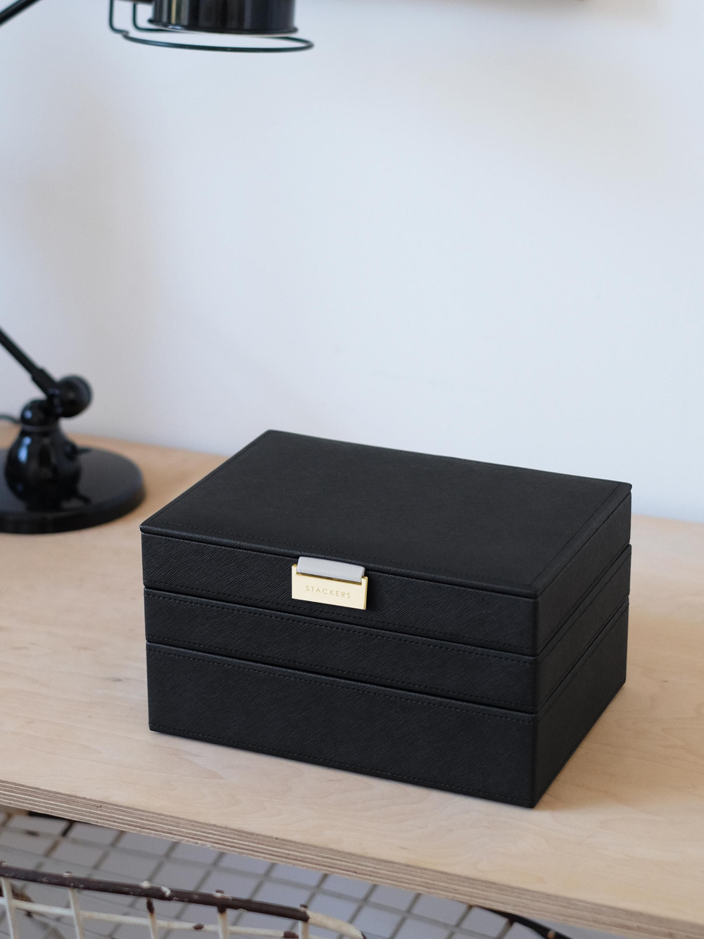 Органайзер для украшений и часов Stackers Classic Jewellery Box, 3 секции -Dove Grey & Rose (Navy Blue / темно-синий / Navy Blue / Органайзер с крышкой)