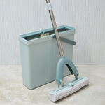 Набор для уборки "Happy Panda" (ведро с отжимом, швабра 140см, две насадки ПВА), цвет серый/зеленый