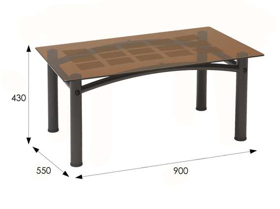Стол журнальный Робер 3М черный/тонированное