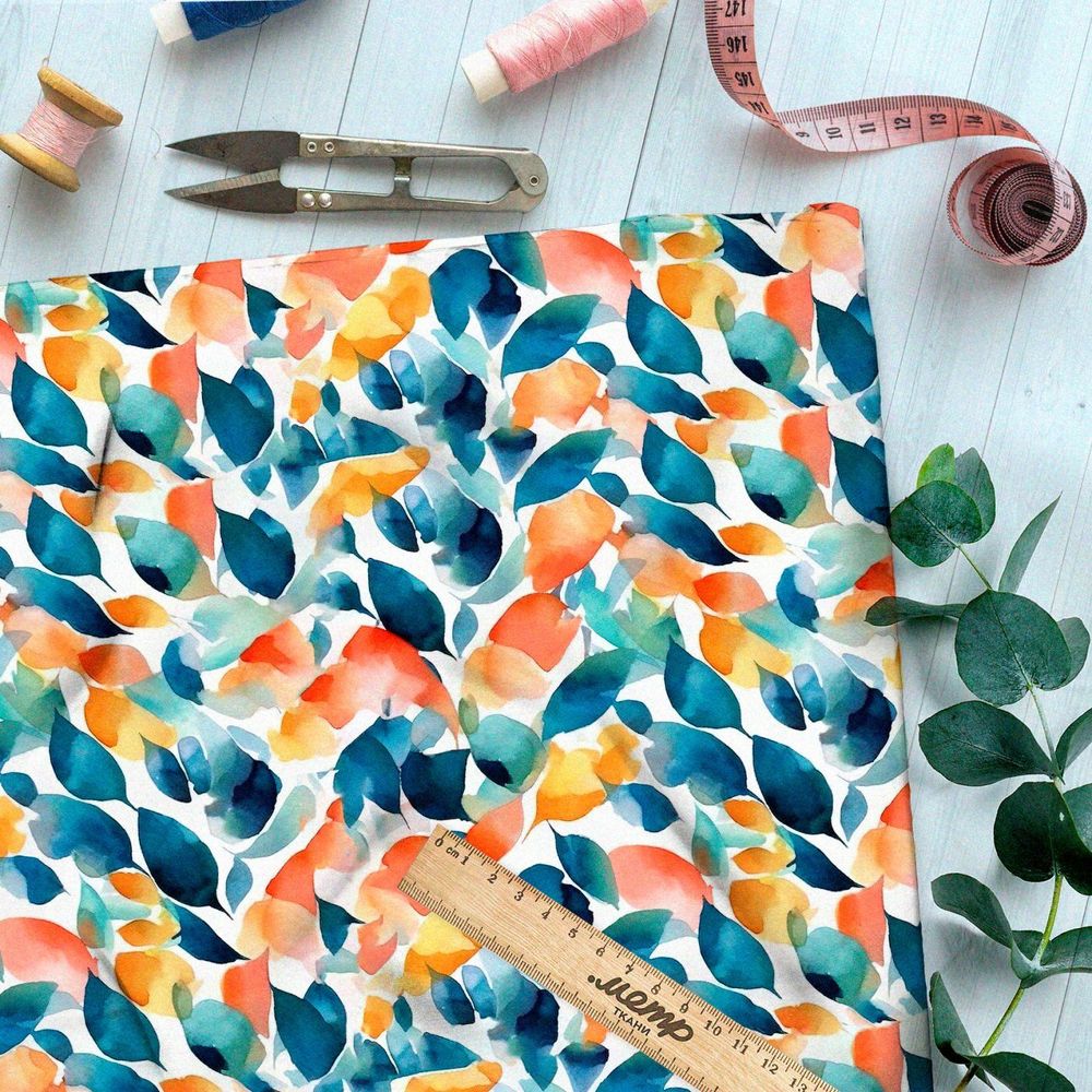 Ткань премиум сатин красочные перемены