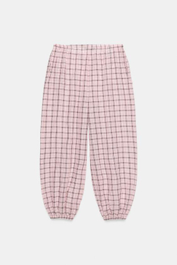 ZARA БРЮКИ-ШАРЫ В КЛЕТКУ — ZW COLLECTION, РОЗОВЫЙ