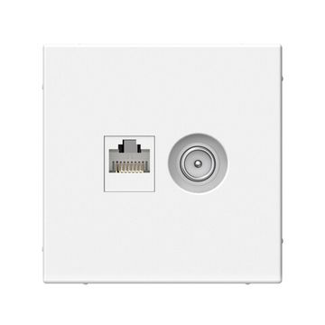 Розетка компьютерная + телевизионная 2-м СП ArtGallery RJ45 кат.5E + TV механизм бел. SE GAL000189