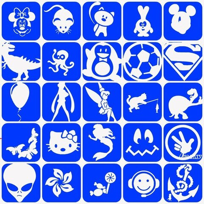 Набор трафаретов для блеск тату  №  6