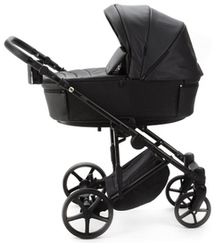 Детская коляска Adamex Zico Deluxe New 2 в 1 ZN-SA02 ЧЕРНАЯ КОЖА