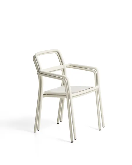 Уличный стул Linosa из алюминия с бежевой подушкой