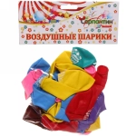 Воздушные шары 25 шт, 10»/25см «С Днем рождения!», Торт (микс цветов)