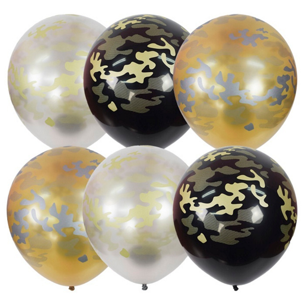 Воздушные шары Латекс Оксидентл с рисунком Милитари, 25 шт. размер 12" #6067465