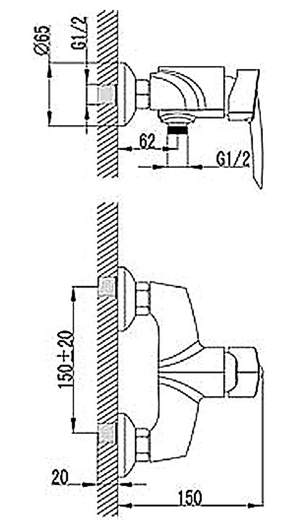 LM3503C Марс Смеситель для душа хром (к/к 8)