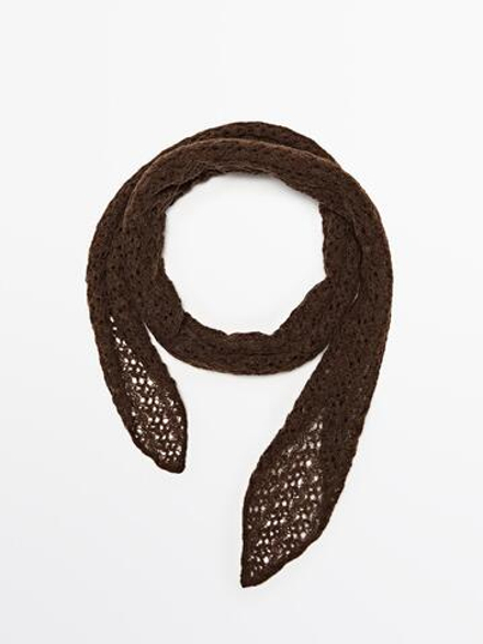 Massimo Dutti Трикотажный шейный платок, коричневый