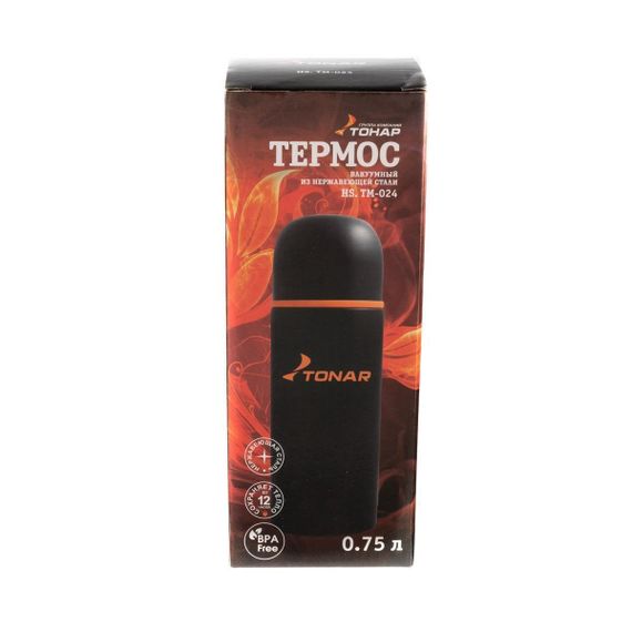 Термос TONAR 750ML HS.TM-024 черный (дополн.пласт.чашка) TONAR