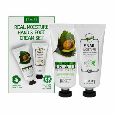 JIGOTT REAL MOISTURE HAND&FOOT CREAM SET Набор: крем для ног, крем для рук 100мл+100мл