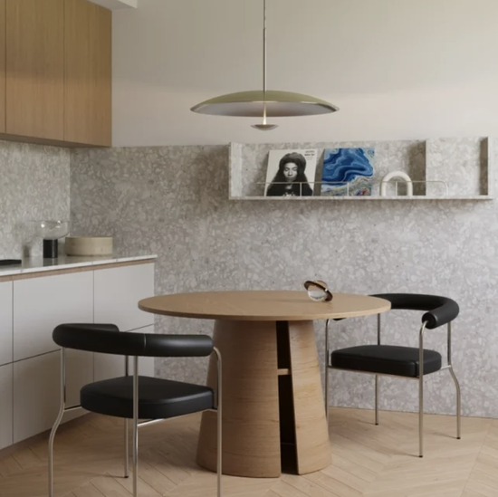 Обеденный стол Louis диаметр 120 шпон ясеня бежевый