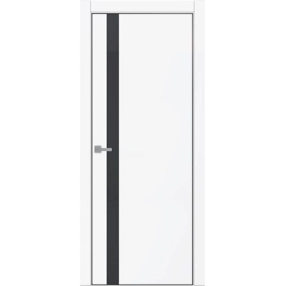 Купить Дверь экошпон Tamburat Light 4105 аляска кромка ABS чёрная стекло чёрная лакобель