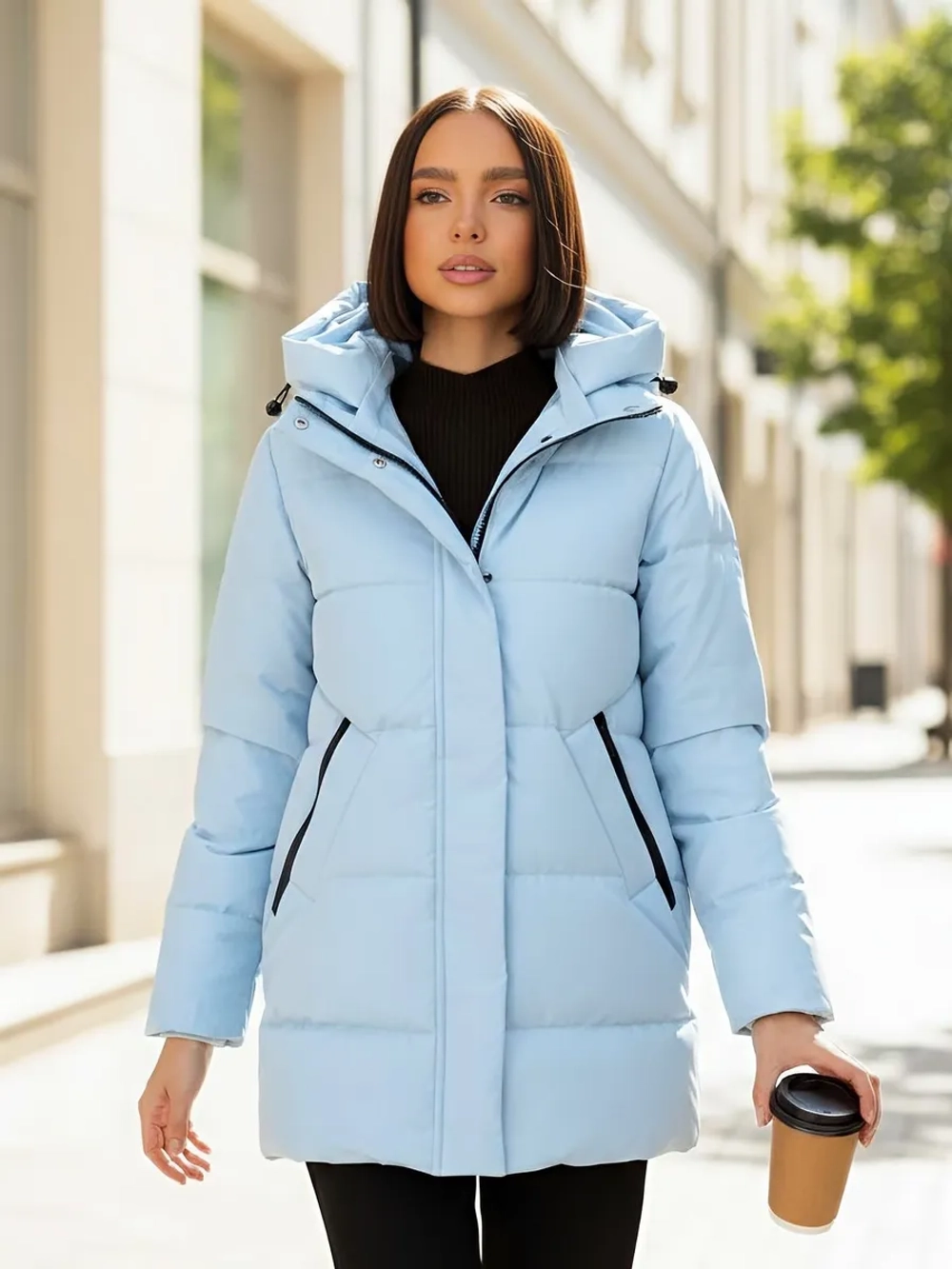 Куртка весенняя удлиненная со съемным капюшоном