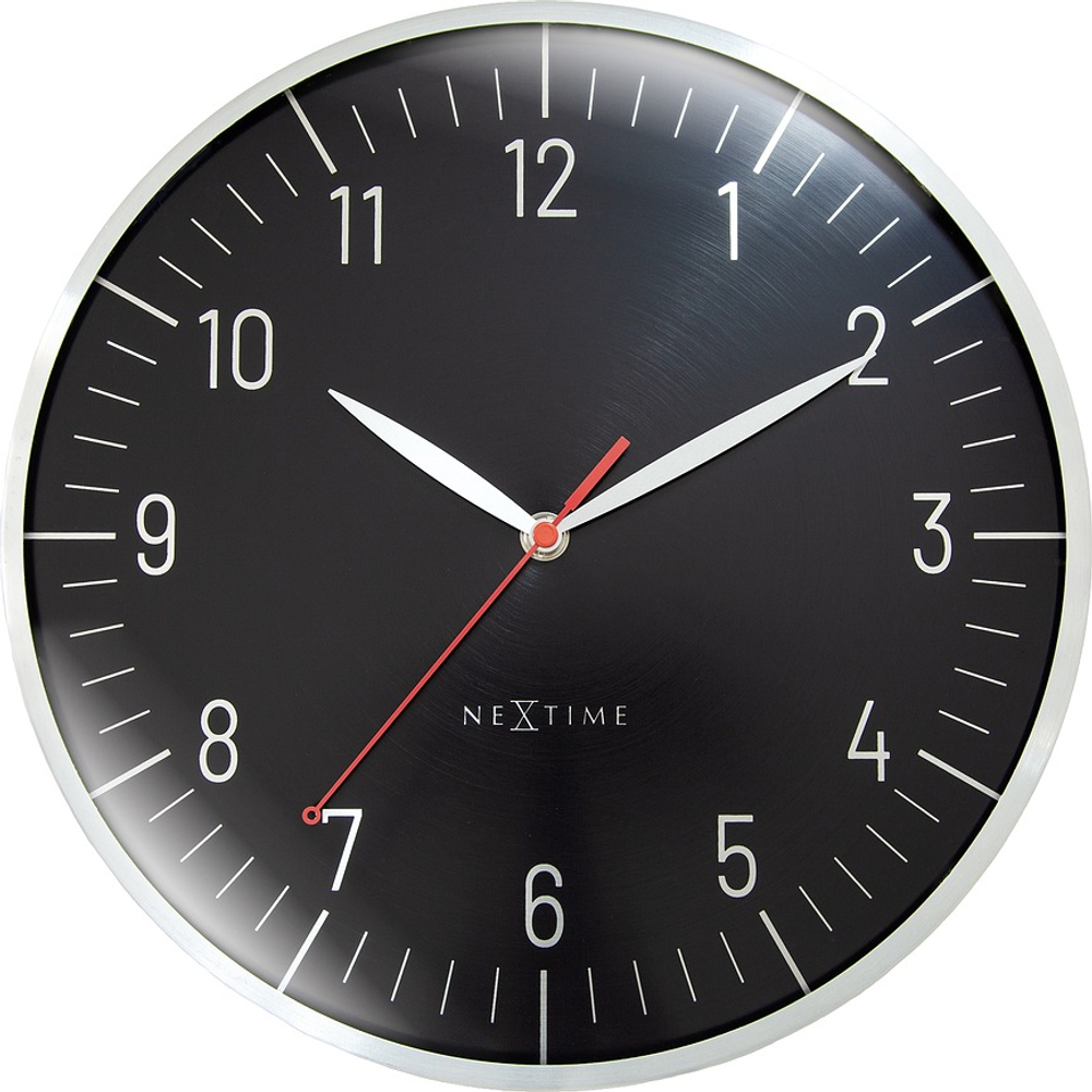 Настенные часы NeXtime Frankfurt, алюминий, 30,5 см, чёрные
