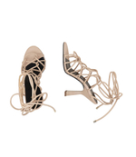 Кожаные босоножки на каблуке Patrizia Pepe - бежевый(8X0067 L048)