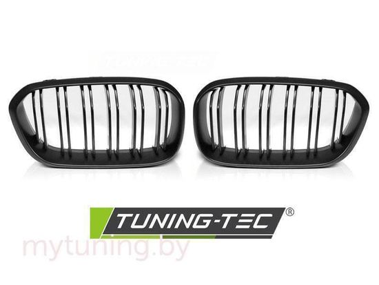 Решетки радиатора для BMW 1 F20 / F21 LCI (15-18) черные матовые в стиле M1