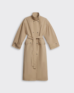 Плащ с кейпом песочный