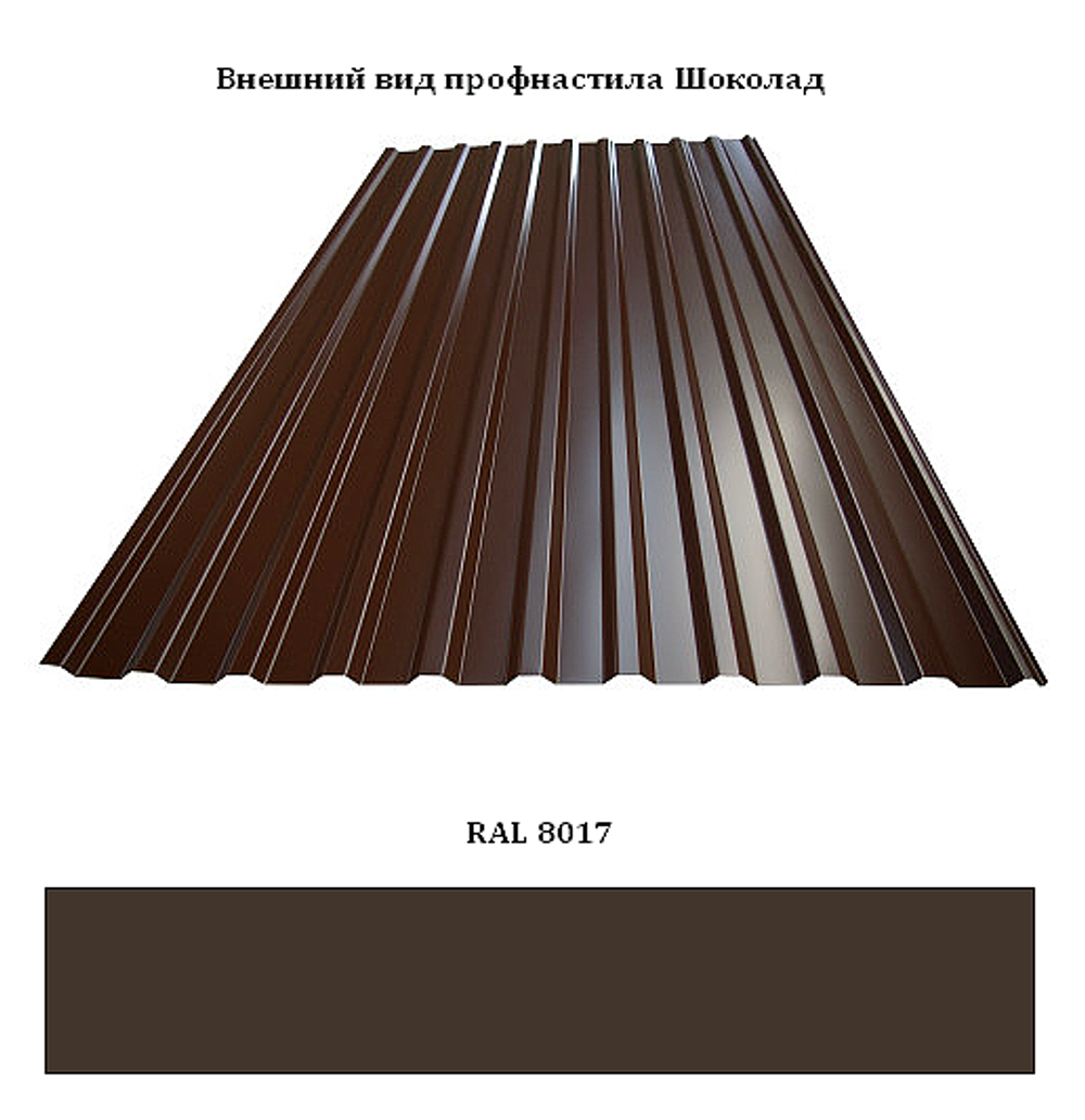 Профнастил ПК-20 глянец 0,45 - шоколад 8017