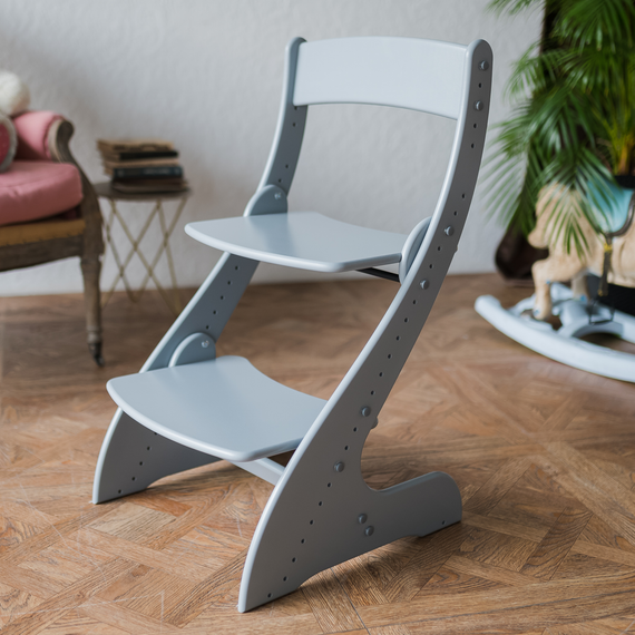 Растущий стул "ПАВЛИН", серый (Фабрика Друг Кузя) - фото: 1 Растущий стул "ПАВЛИН", серый - фото: 1