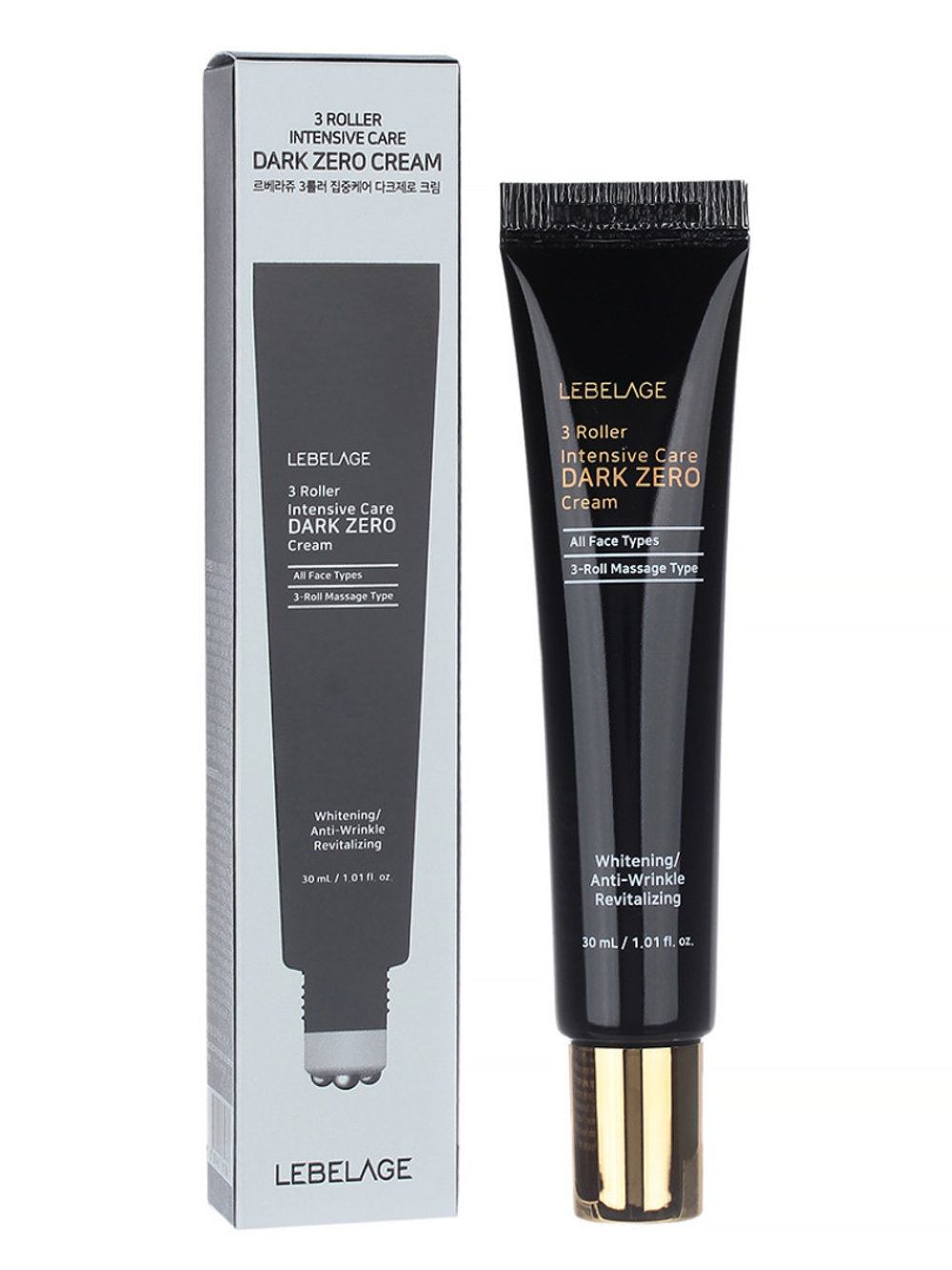 Крем-роллер для уставшей кожи вокруг глаз и лица Lebelage 3 Roller Intensive Care Dark Zero Cream (30мл)