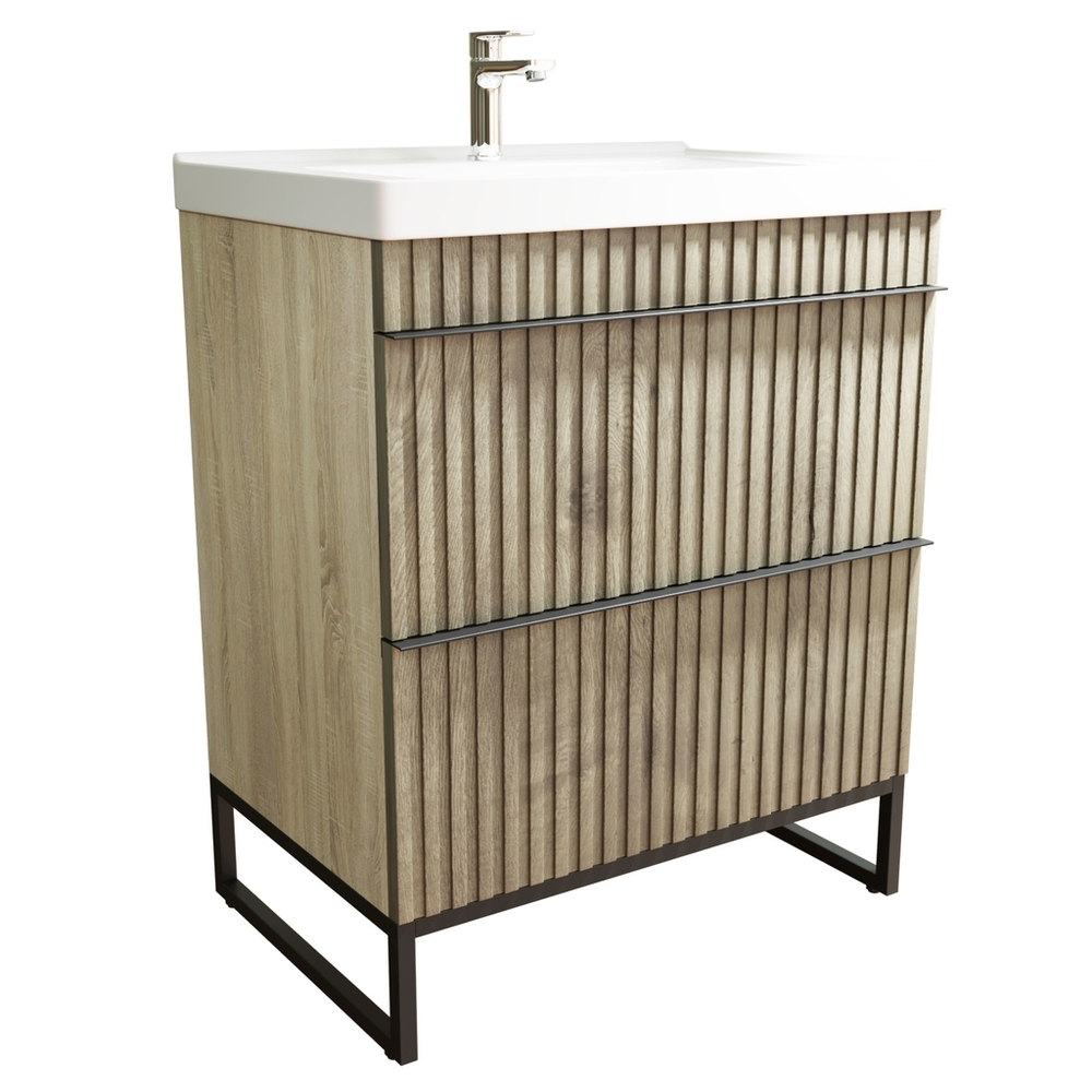 Тумба д/ванной "Окленд -70" Дуб Мелфорд под раковину Грэйс- 70 (DREJA) ЛОФТ (ПВХ)