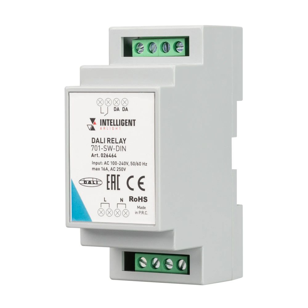 INTELLIGENT ARLIGHT Релейный модуль DALI-701-SW-DIN (BUS, 16A) (IARL, DIN-рейка) 026464